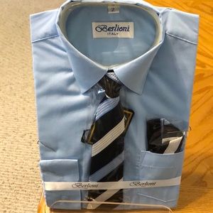 3 Piece Boy’s Dress Shirt Set~ Berlioni